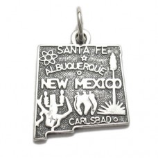Sterling Silver New Mexico State Fob or Charm
